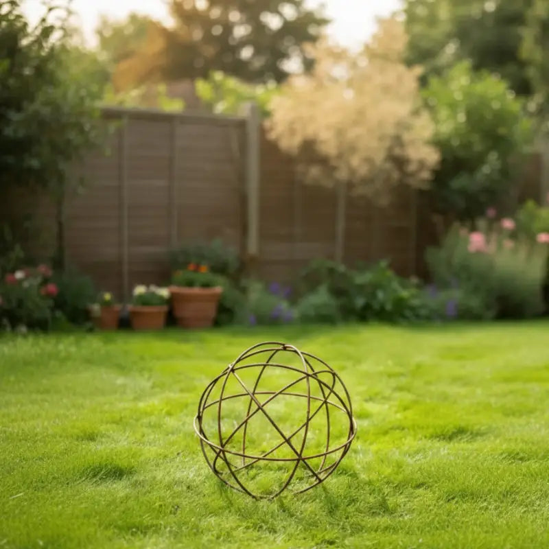 Boule métal déco jardin