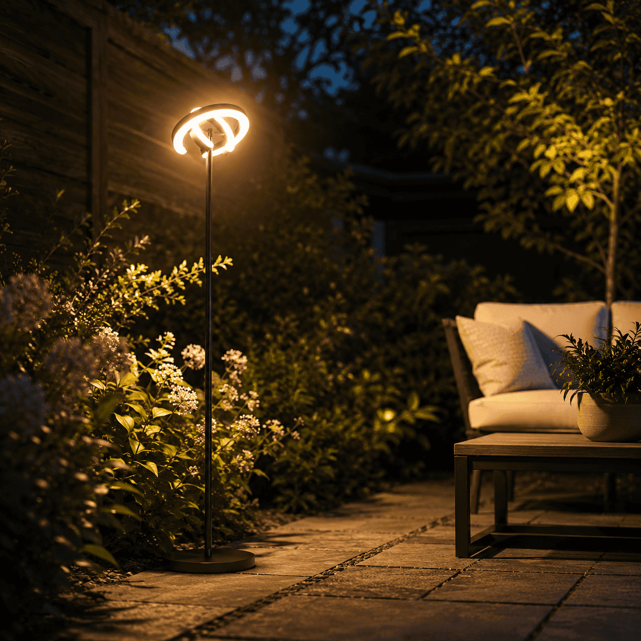 Lampadaire extérieur sur pied moderne Jardin d'Orée