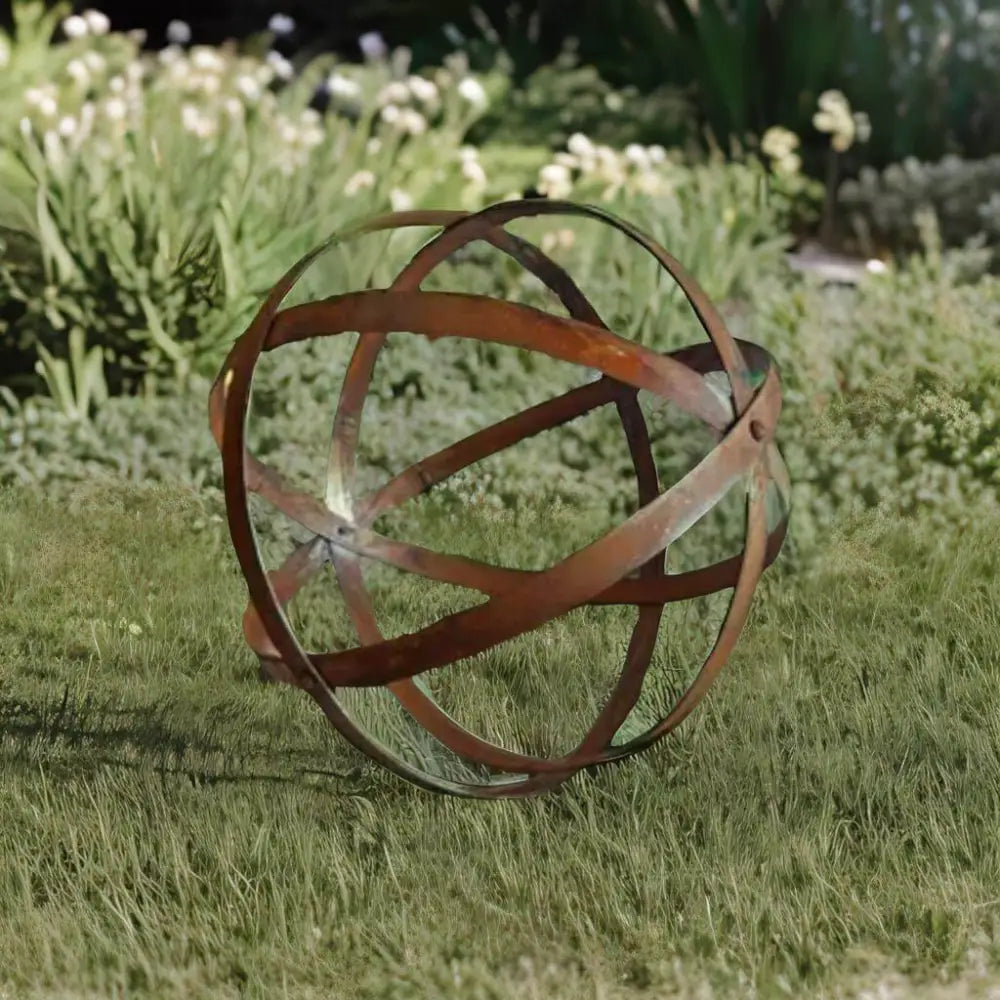 Décoration jardin boule métal