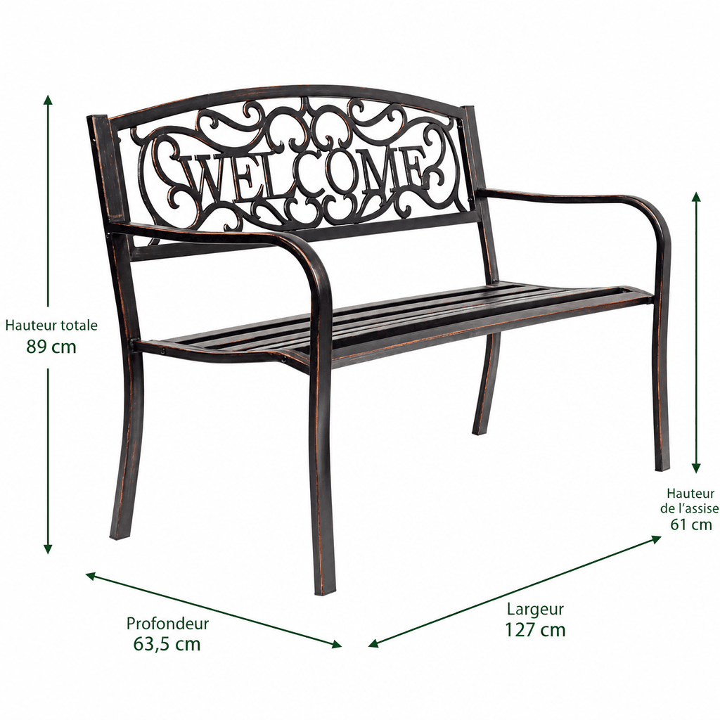 Banc de jardin en métal Jardin d'Orée