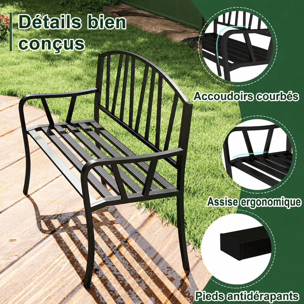 Banc de jardin métallique Jardin d'Orée