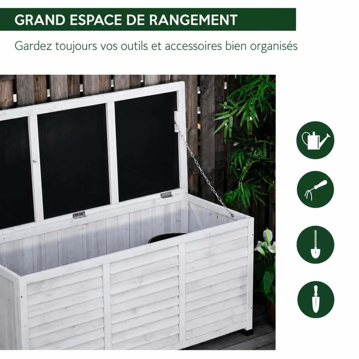 Banc de rangement de jardin Jardin d'Orée