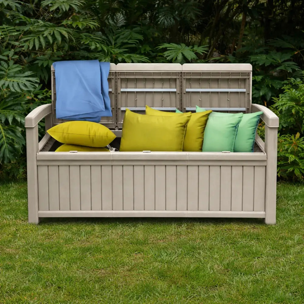 Banc de rangement jardin