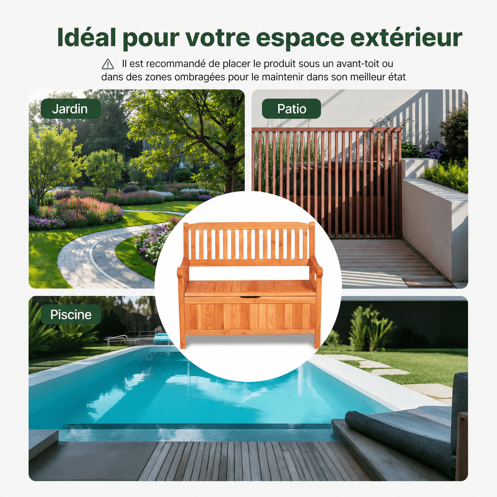 Banc de rangement pour jardin Jardin d'Orée