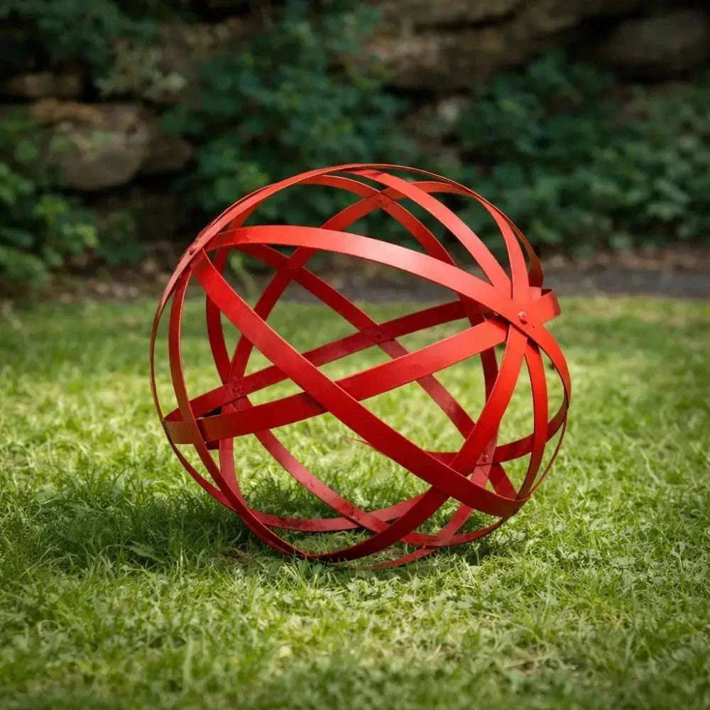 Boule déco jardin rouge Jardin d'Orée