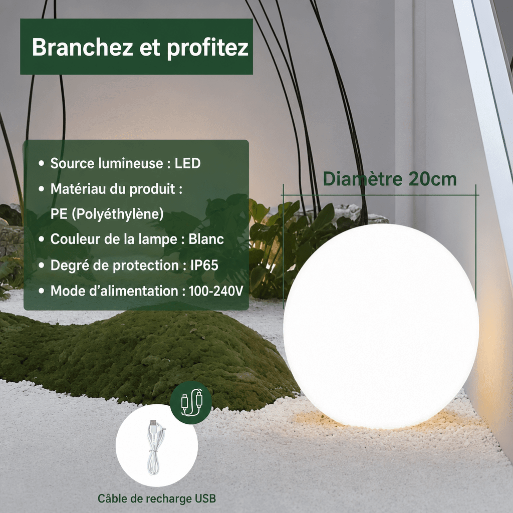 Boule led Jardin d'Orée