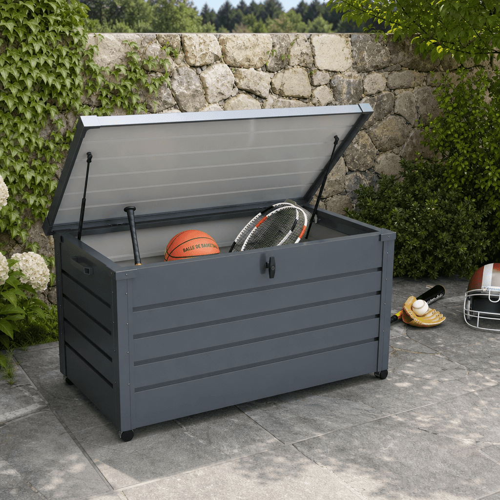 Coffre et banc de rangement exterieur Jardin d'Orée