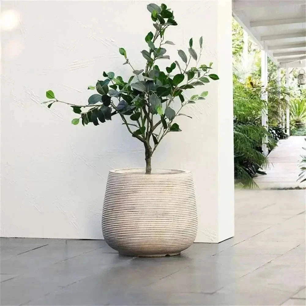 Grand pot de fleur blanc extérieur Jardin d'Orée