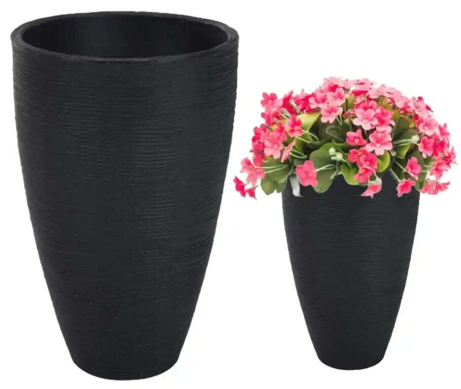Grand pot de fleur noir extérieur Jardin d'Orée