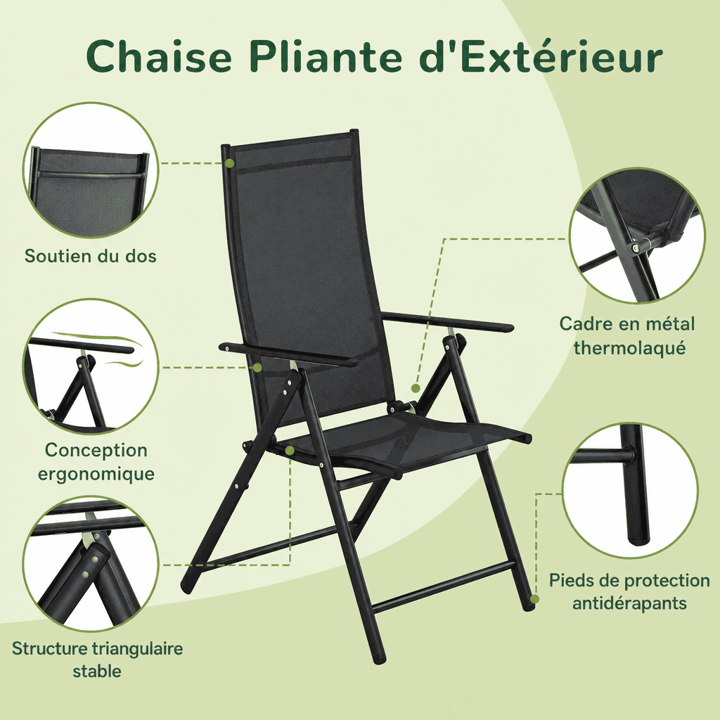 Lot de 4 chaises de jardin Jardin d'Orée