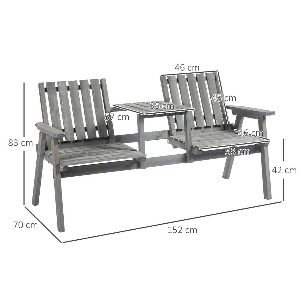 Banc de jardin avec table intégrée Jardin d'Orée