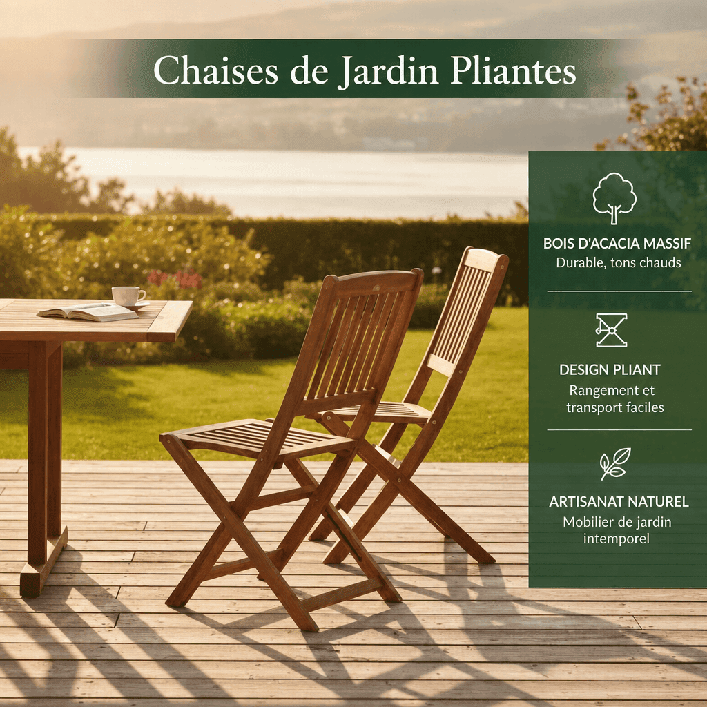 Chaises de jardin acacia Jardin d'Orée