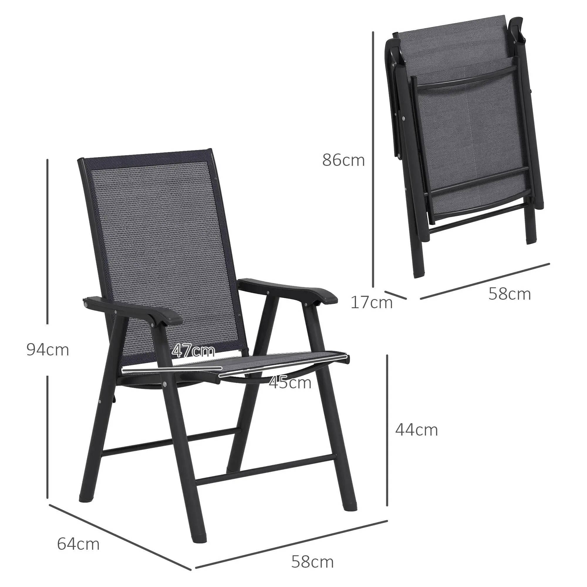 Lot de 4 chaises de jardin pliantes Jardin d'Orée