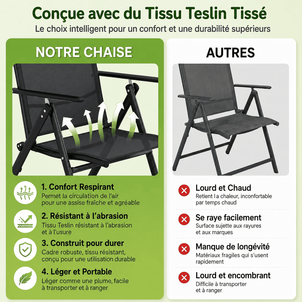 Lot de 4 chaises de jardin Jardin d'Orée