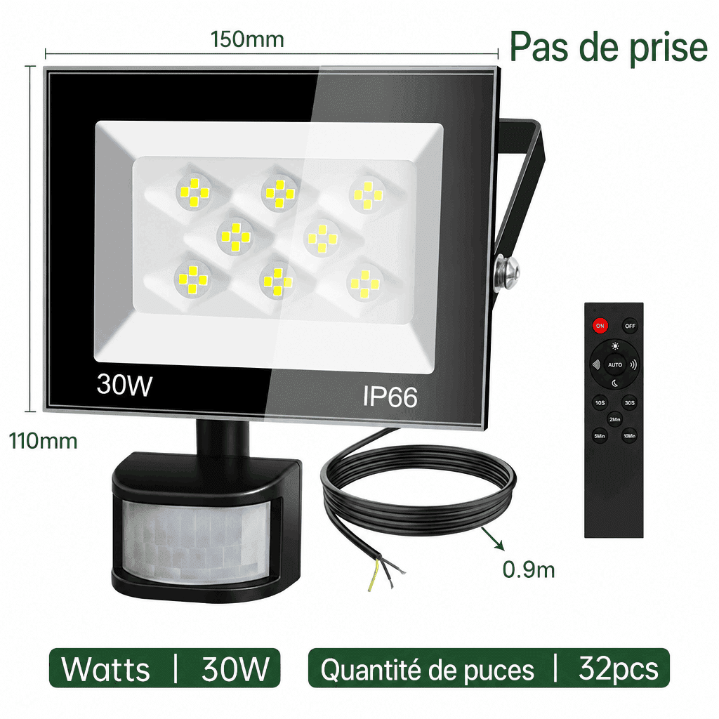 Projecteur led extérieur avec détecteur Jardin d'Orée