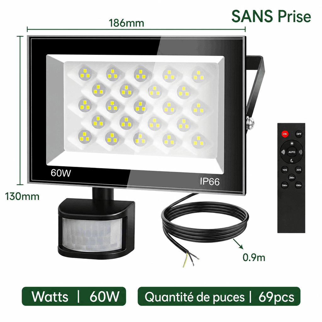 Projecteur led extérieur avec détecteur Jardin d'Orée