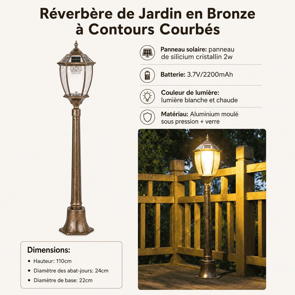 Lampadaire ancien extérieur Jardin d'Orée