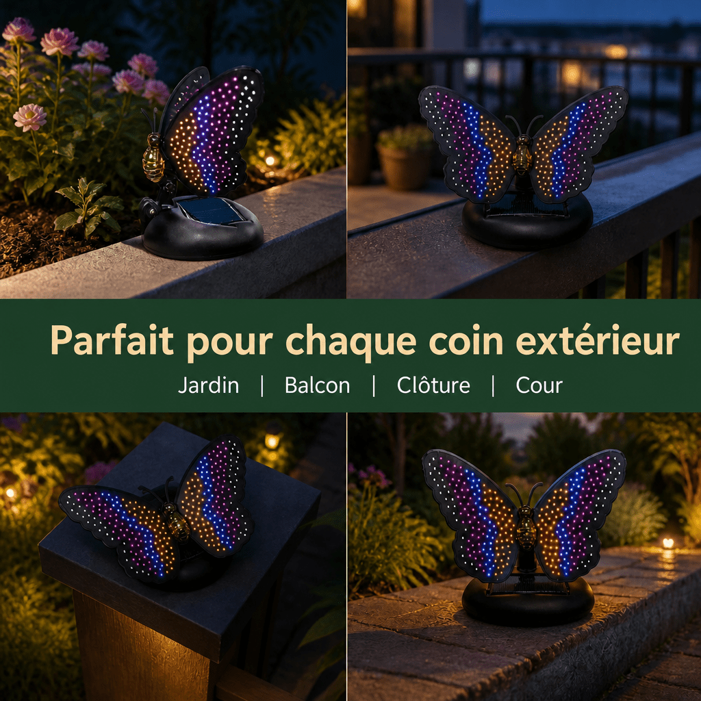 Papillon LED solaire Jardin d'Orée