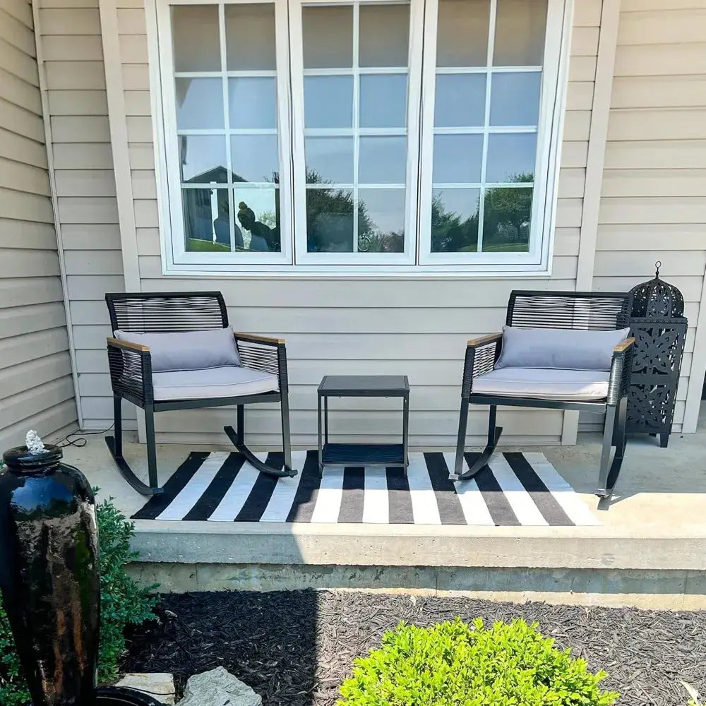 Salon de jardin 2 fauteuils 1 table