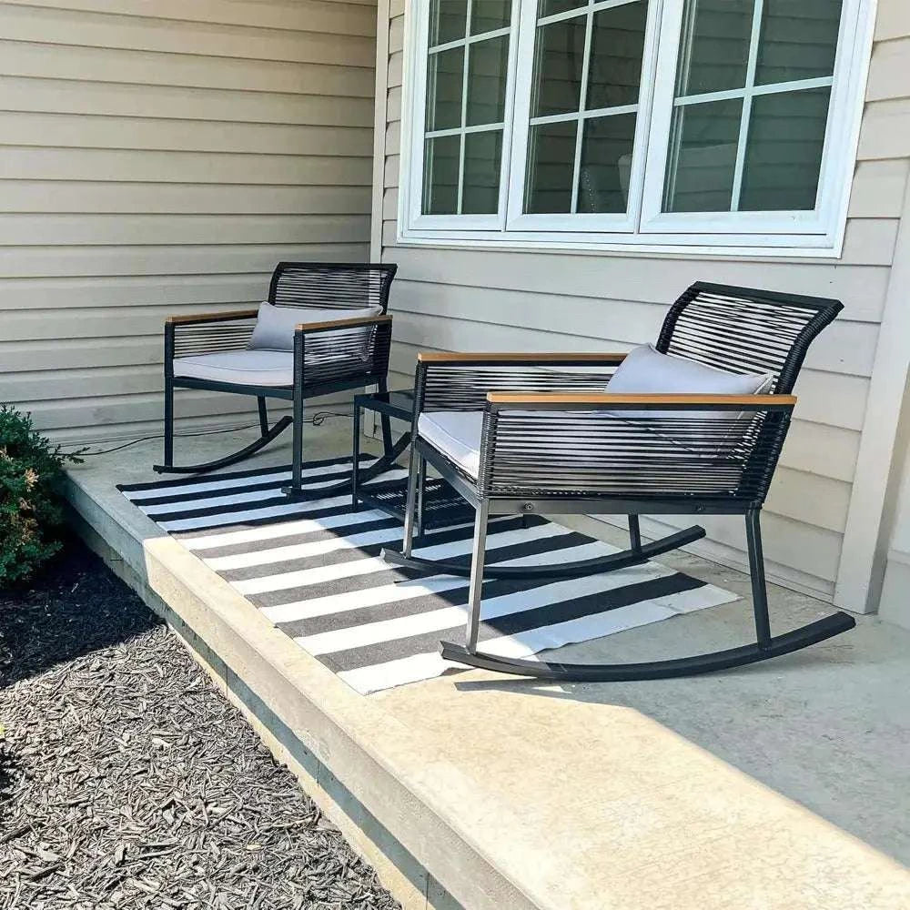 Salon de jardin 2 fauteuils 1 table