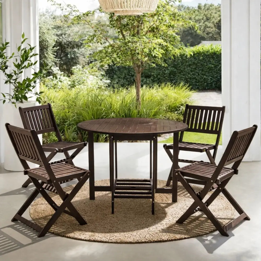 Set de jardin 1 table 4 chaises acacia
