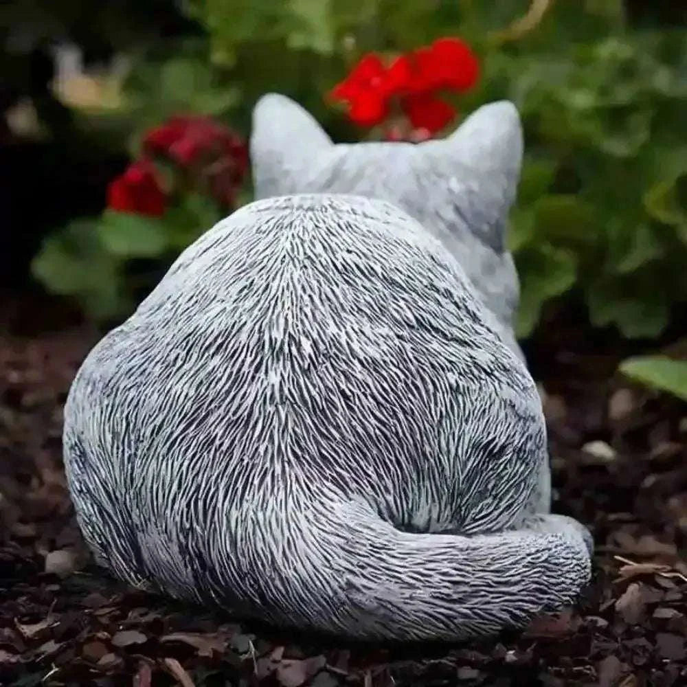 Statue chat de jardin