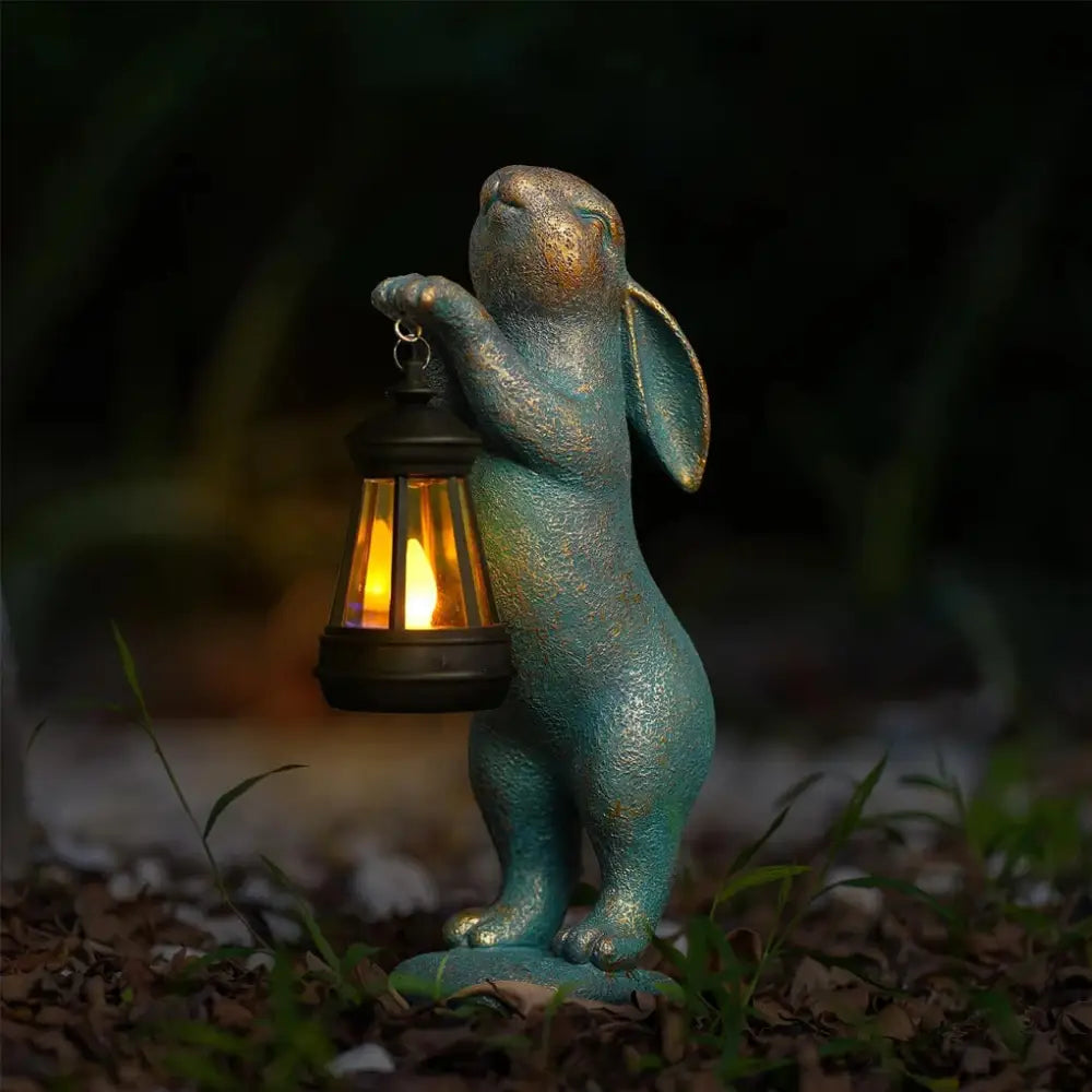 Statue de jardin lampe lapin