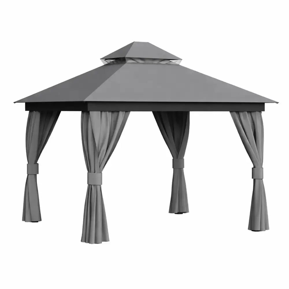 Tonnelle de jardin avec moustiquaire et rideaux