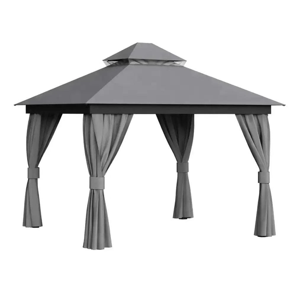Tonnelle de jardin avec moustiquaire et rideaux
