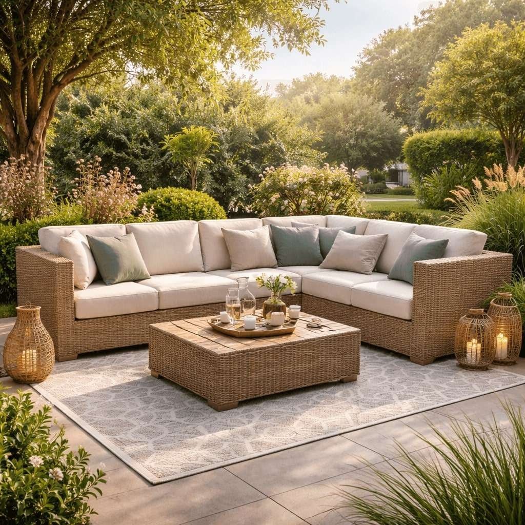Salon de jardin extérieur confortable pour terrasse et jardin – Jardin d’Orée