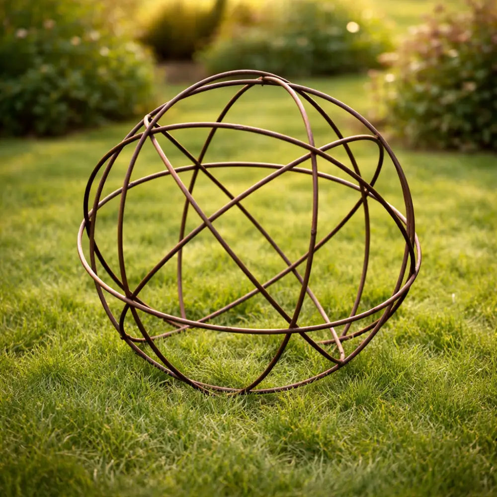 Boule métal déco jardin
