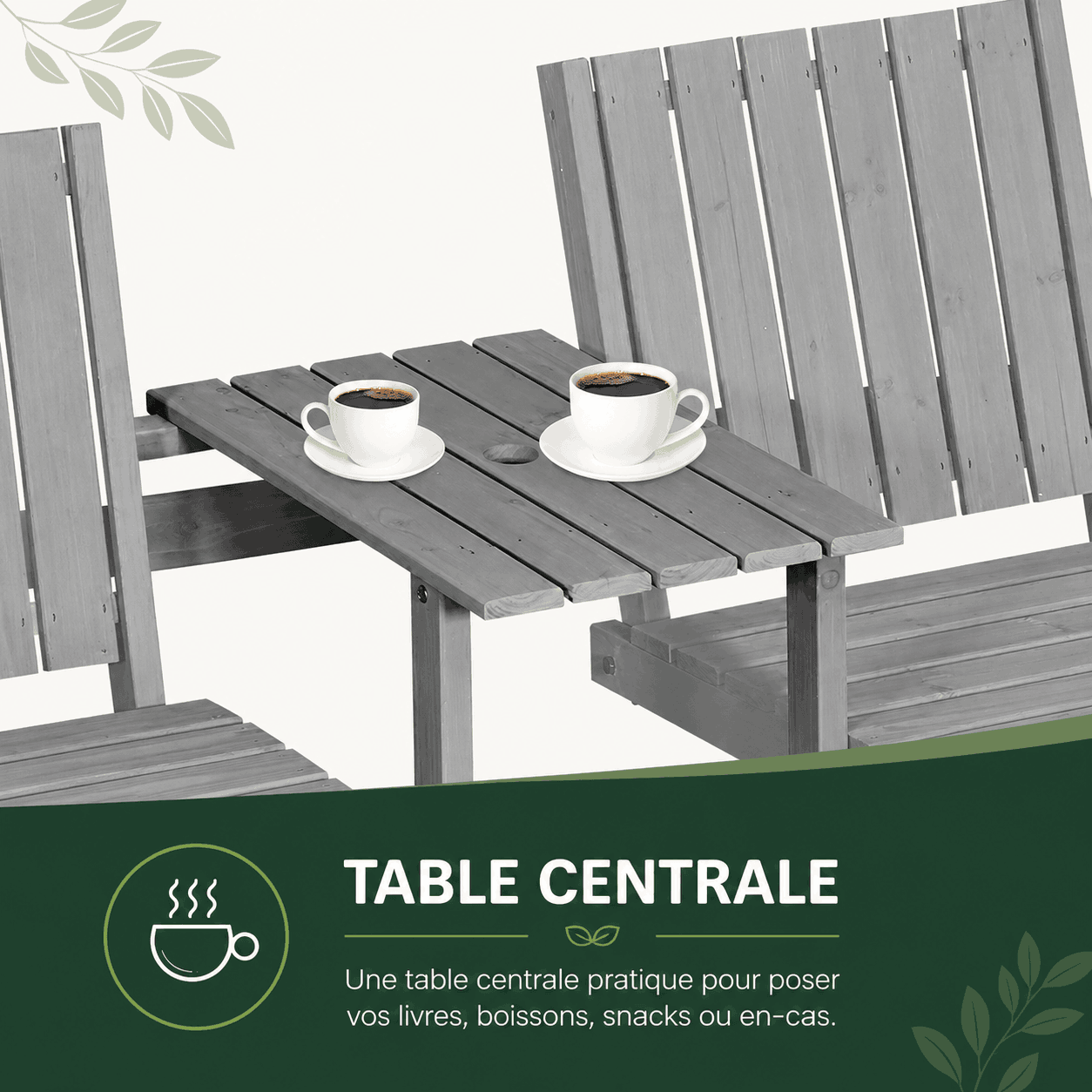Banc de jardin avec table intégrée Jardin d'Orée 