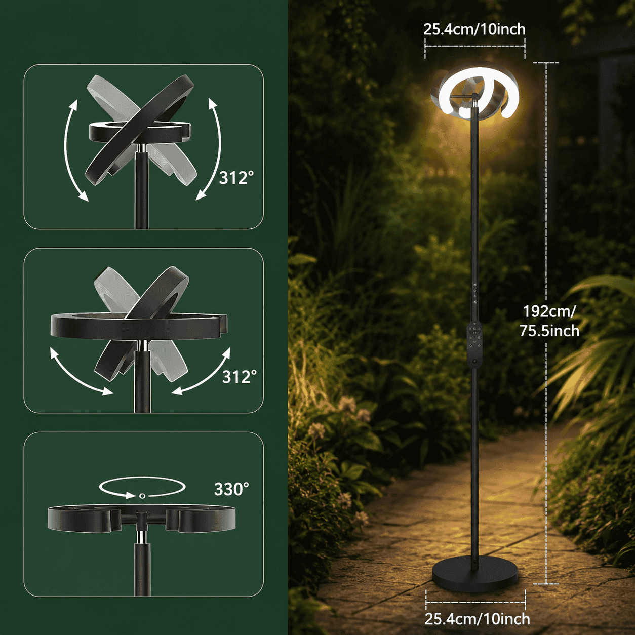 Lampadaire extérieur sur pied moderne Jardin d'Orée 