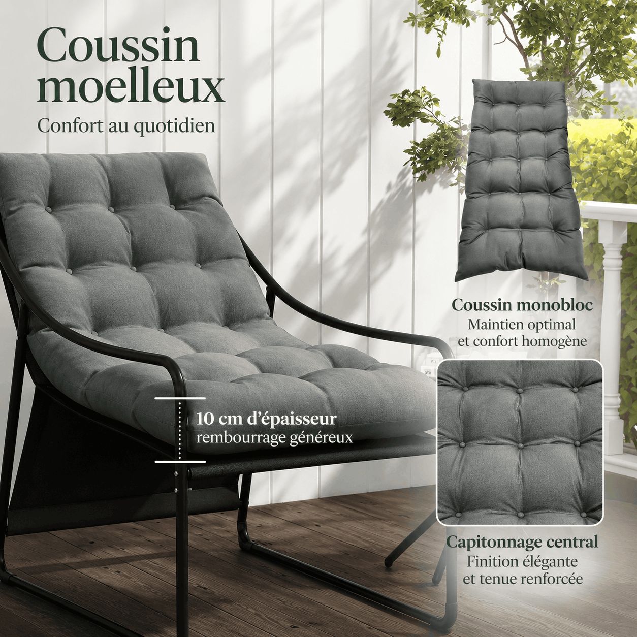 Fauteuil de jardin avec coussin Jardin d'Orée 
