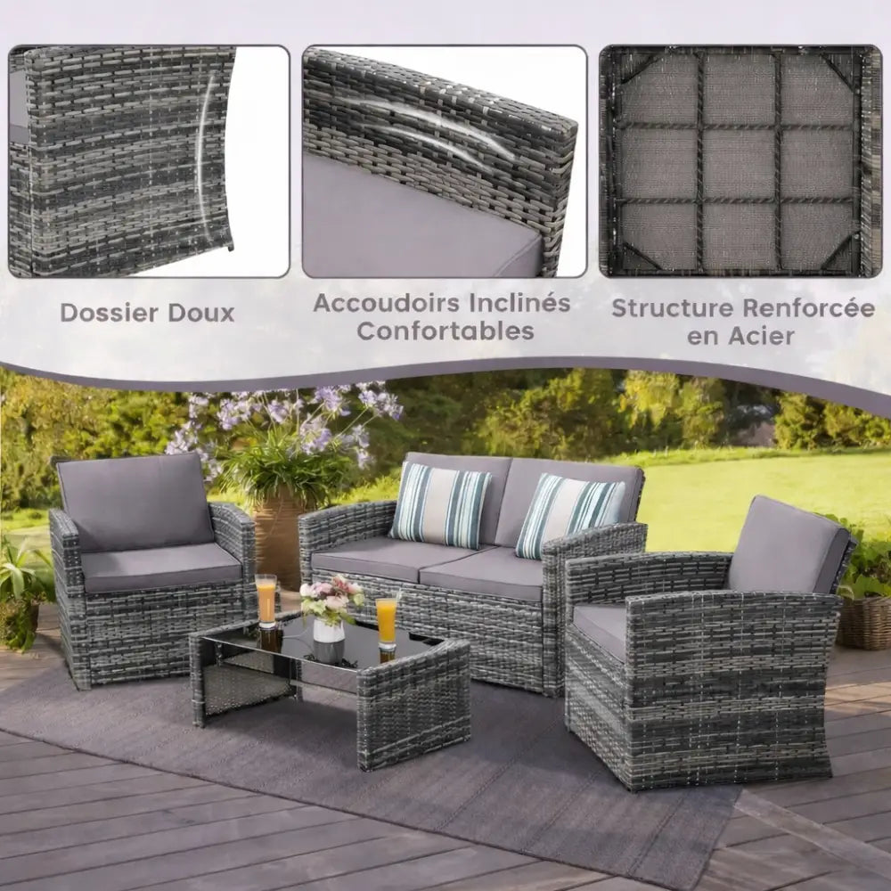 Ensemble salon de jardin plastique