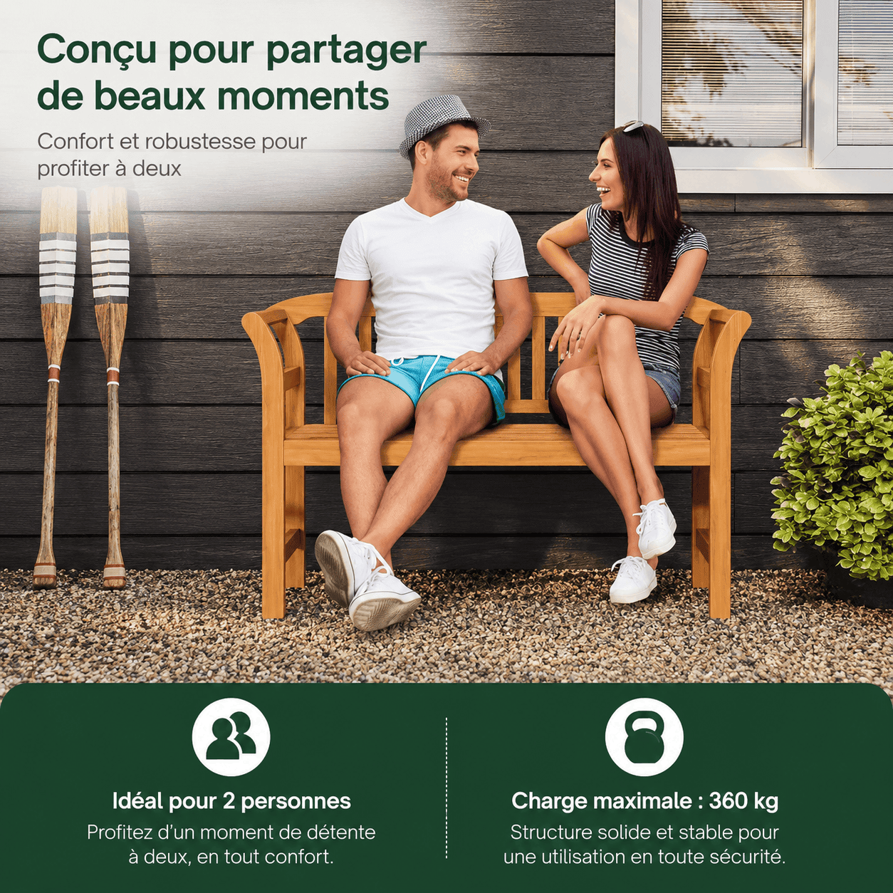 Banc de jardin acacia Jardin d'Orée 