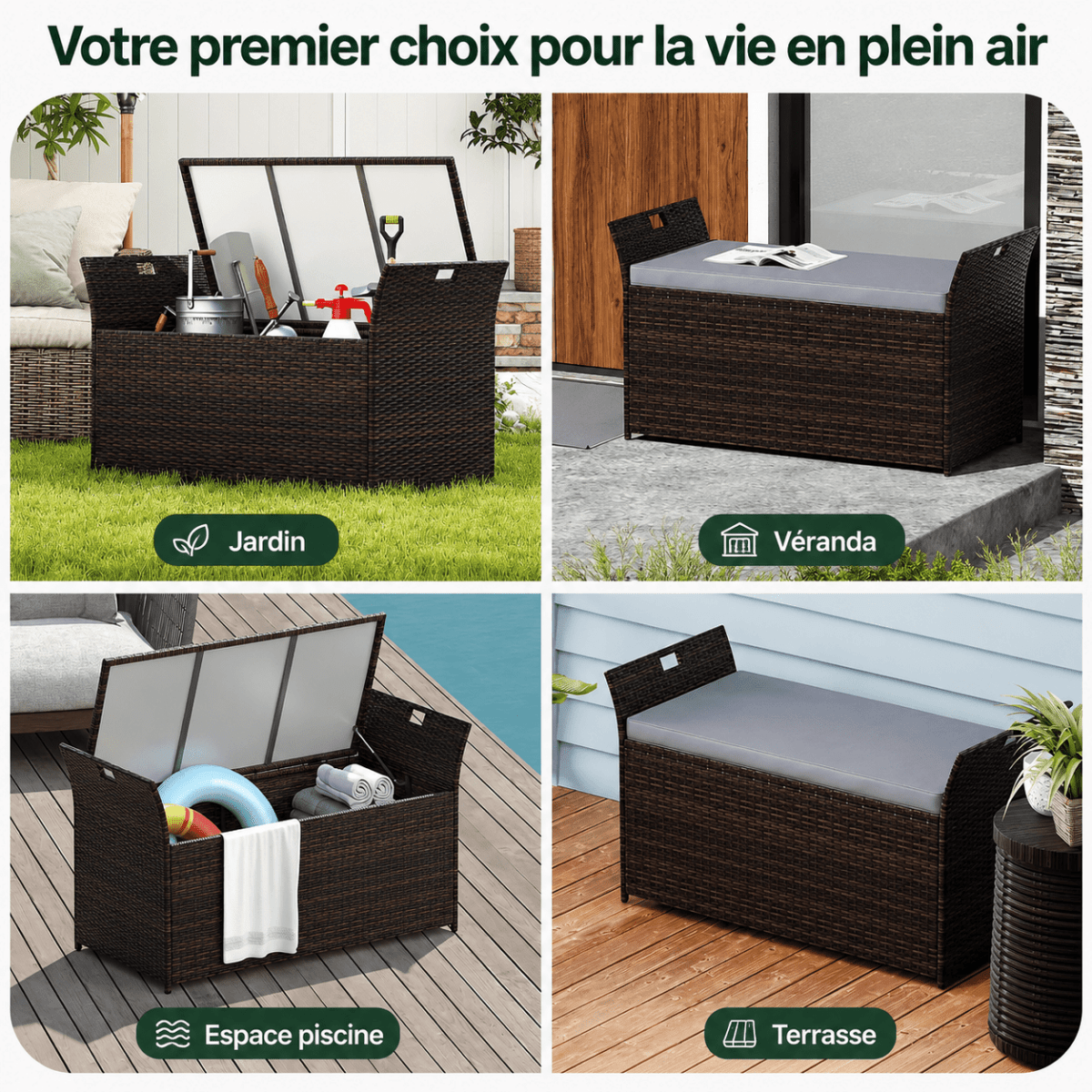 Banc de jardin avec rangement Jardin d'Orée 