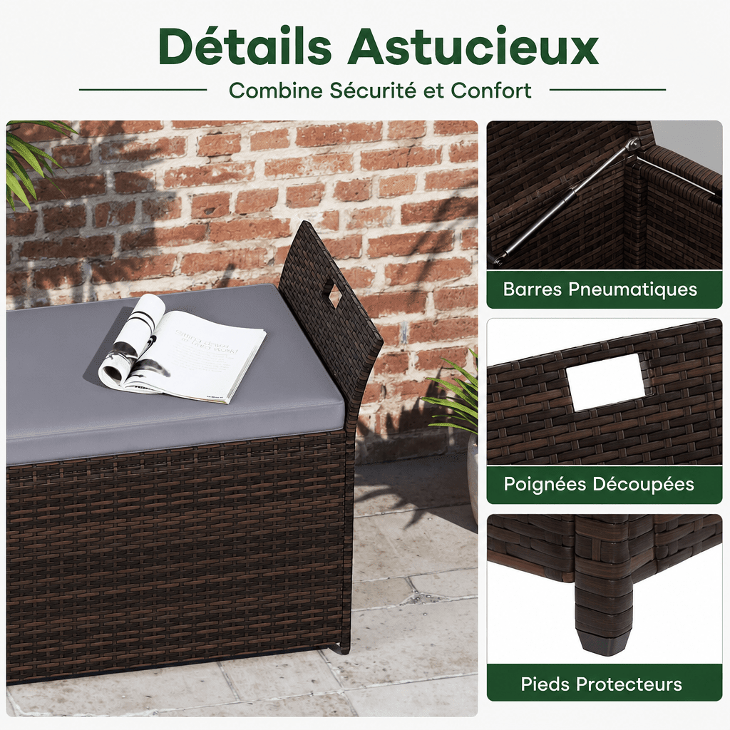 Banc de jardin avec rangement Jardin d'Orée 