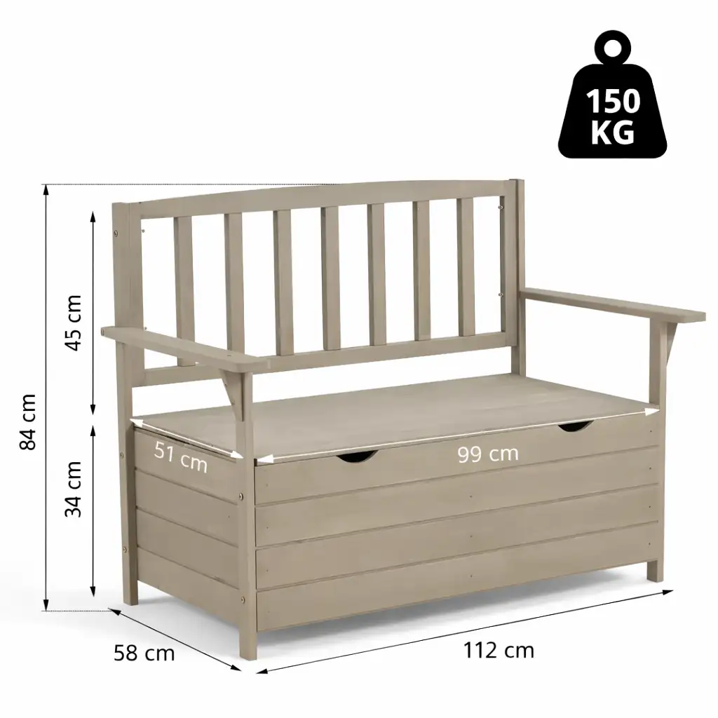 Banc de jardin avec rangement Jardin d'Orée