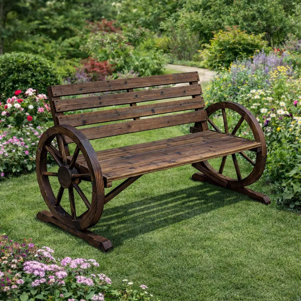 Banc de jardin avec roue