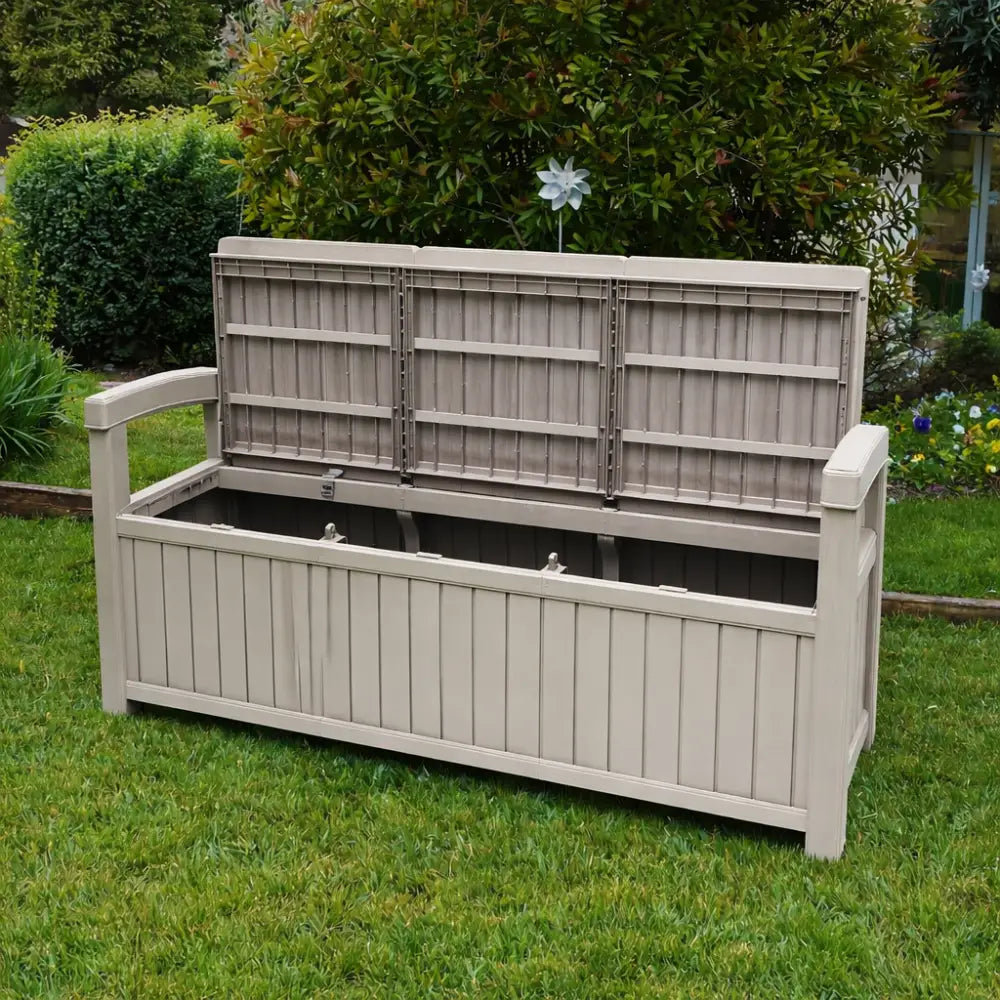 Banc de rangement jardin
