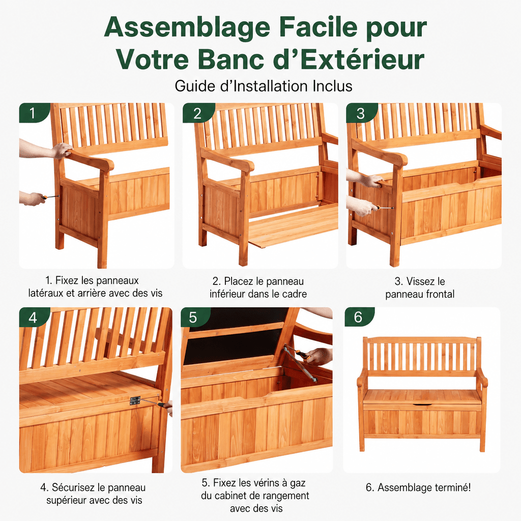 Banc de rangement pour jardin Jardin d'Orée 