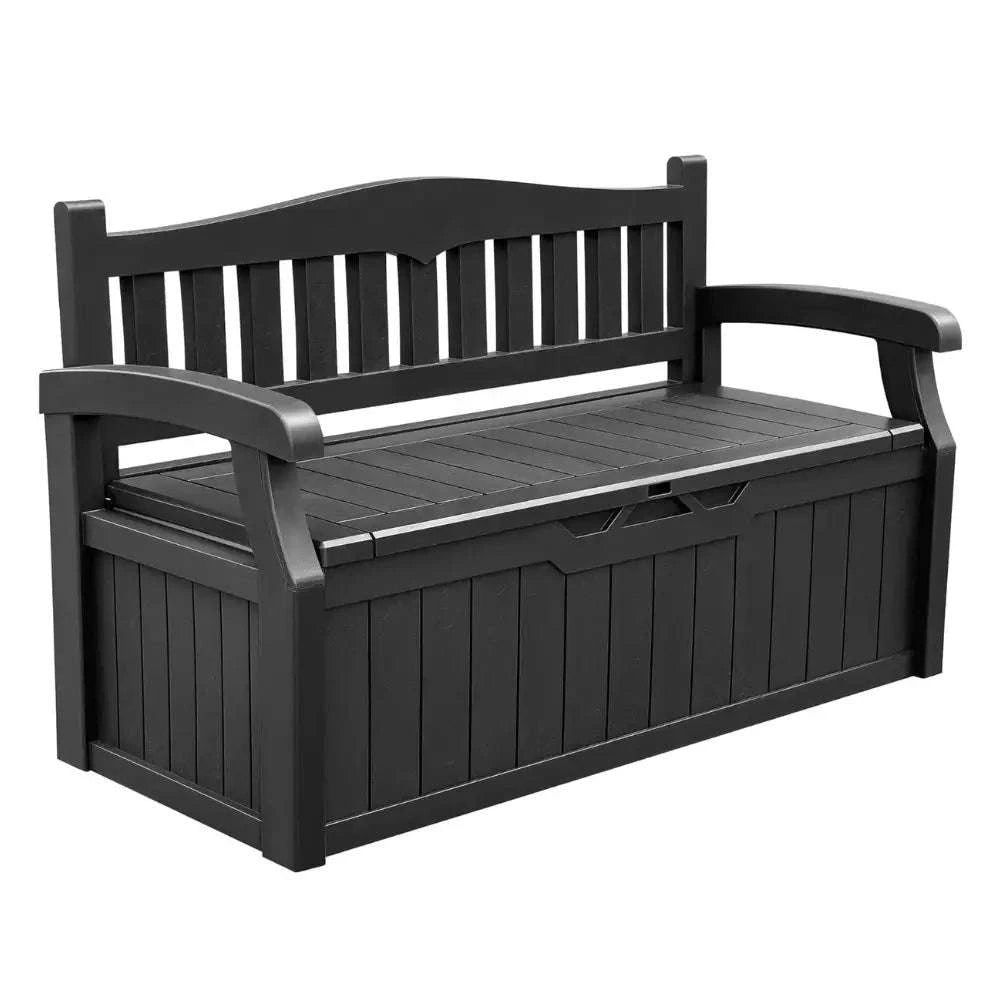 Banc et coffre de rangement exterieur