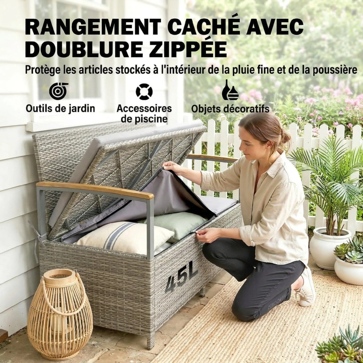 Banc rangement jardin Jardin d'Orée 