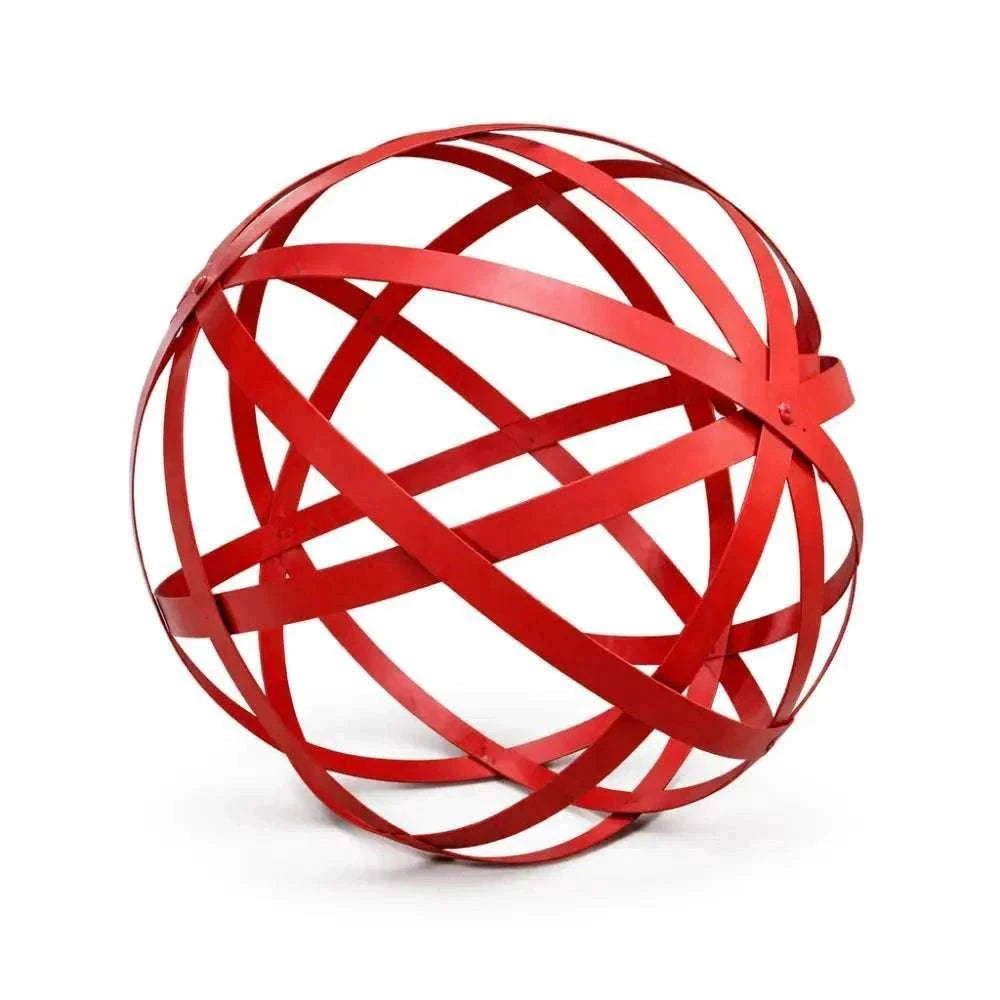 Boule déco jardin rouge Jardin d'Orée 
