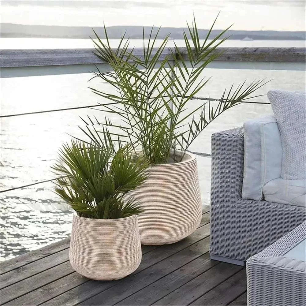 Grand pot de fleur blanc extérieur Jardin d'Orée 