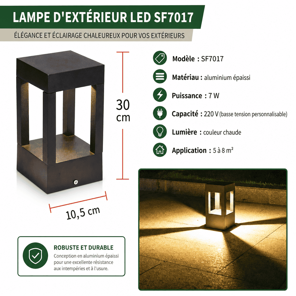 Lampadaire extérieur led design Jardin d'Orée 