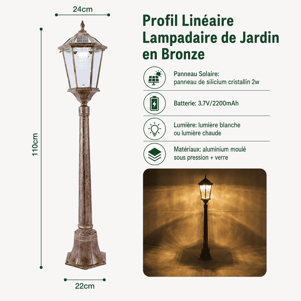 Lampadaire ancien extérieur Jardin d'Orée 