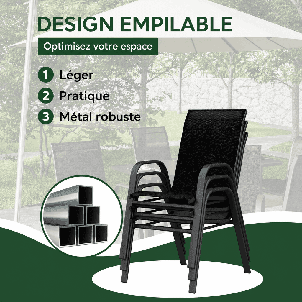 Chaise de jardin lot de 4 Jardin d'Orée 