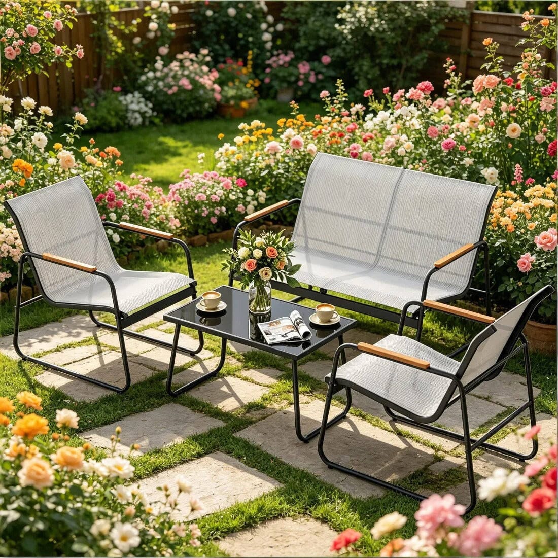 Salon de jardin fauteuil et table basse Jardin d'Orée 